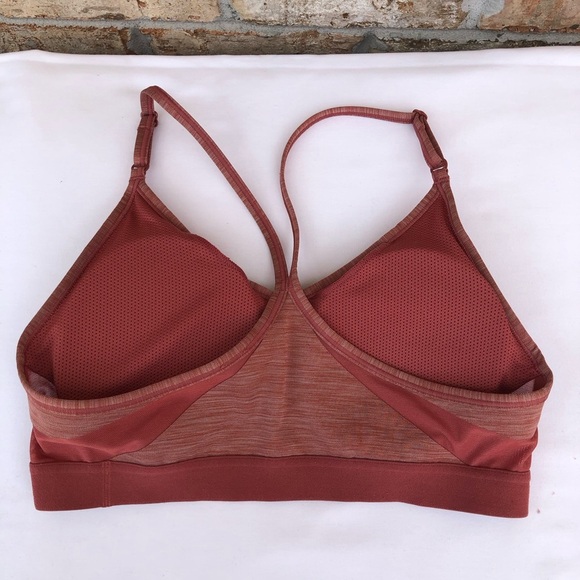 Nike Training Indy Light Support V-Neck Removable Pads Dark Pink Sports Bra M - Picture 7 of 16